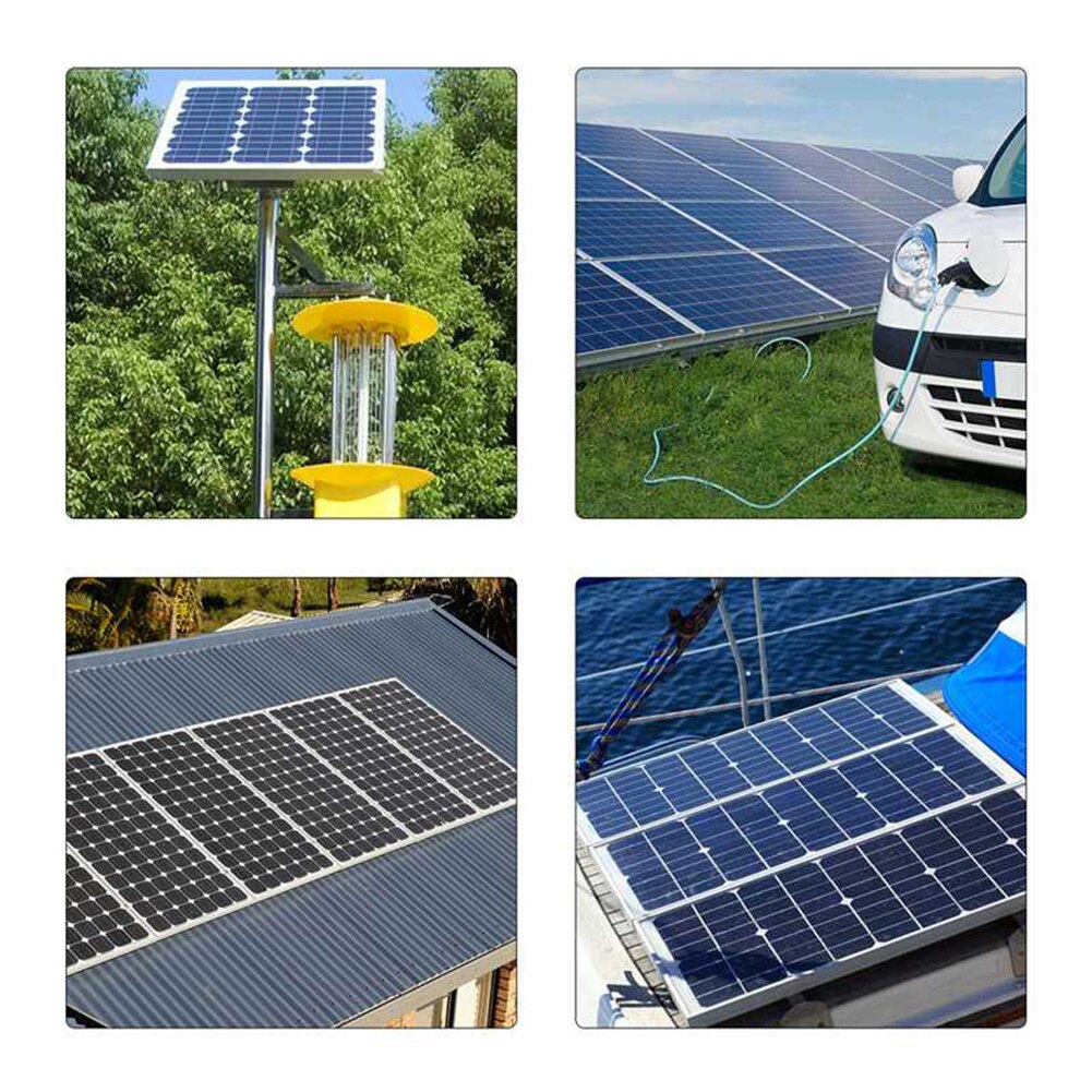 Panel Solar de 20W 12V 24V con Clip de batería, controlador Solar de carga para coche, celdas solares para exteriores, Camping y senderismo