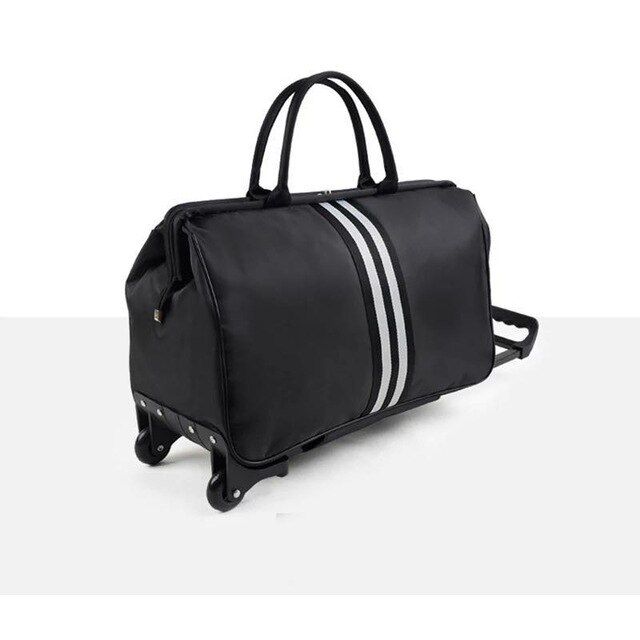 Bagage Koffer Trolley Reizen Bagage Zakken Met Wielen Rolling Carry Op Draagbare Koffer Tas: Black