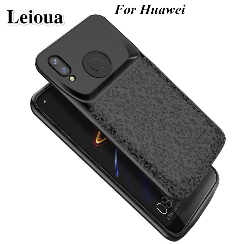 Leioua Siliconen Battery Charger Case Voor Huawei P20 P30 Lite Nova 3e Honor 10 8 9 Opladen Back Cover externe Power Bank