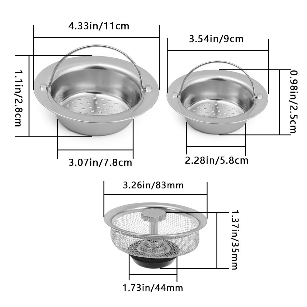 Stainless steel floor drain Portable Handheld Water Sink Plug Floor Drain Kitchen Strainer Sewer Outfall Home Cleaning Tool