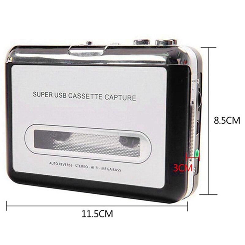 USB Cassette Tape to PC Super USB Cassette-To-MP3 Capture Audio Music Player CD Converter