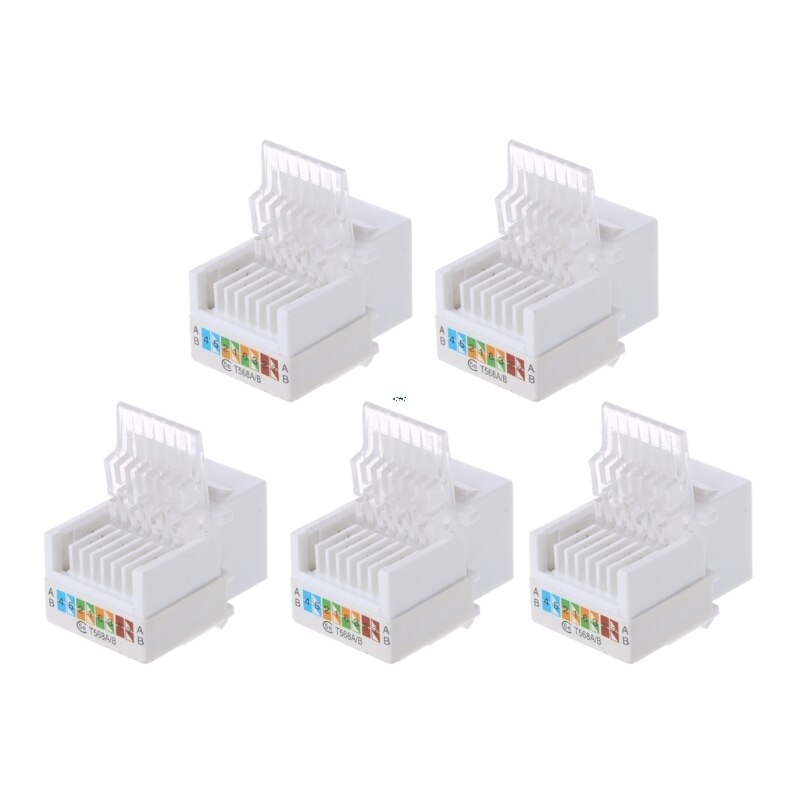5pz gatto5E Modulo di Rete UTP attrezzo-libero RJ45 Adattatore del Cavo del Connettore per amp