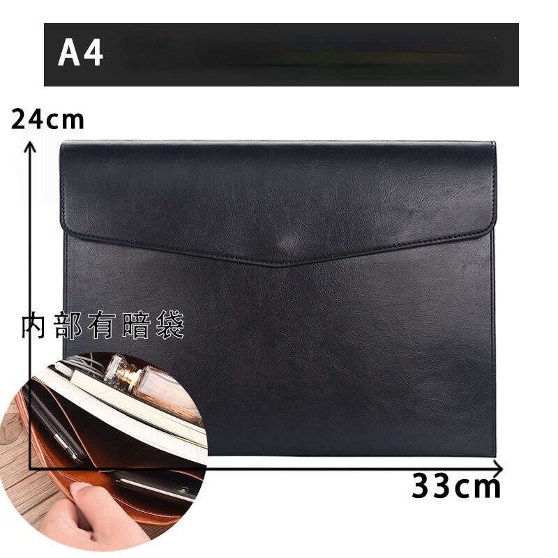 A4 A5 A6 Retro Business Leather Portable File Folder Data Package Document Bag Simplicity Magnetic Button School Office: A4 B