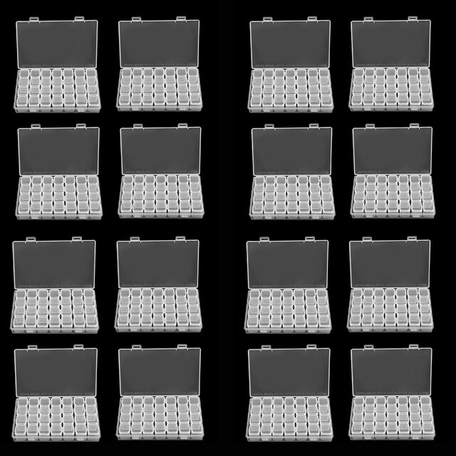 8/28 Slots Adjustable Plastic Storage Box Storage Box Case For Jewelry Diamond Embroidery Craft Bead Pill Holder StorageTool DM1: 448 box