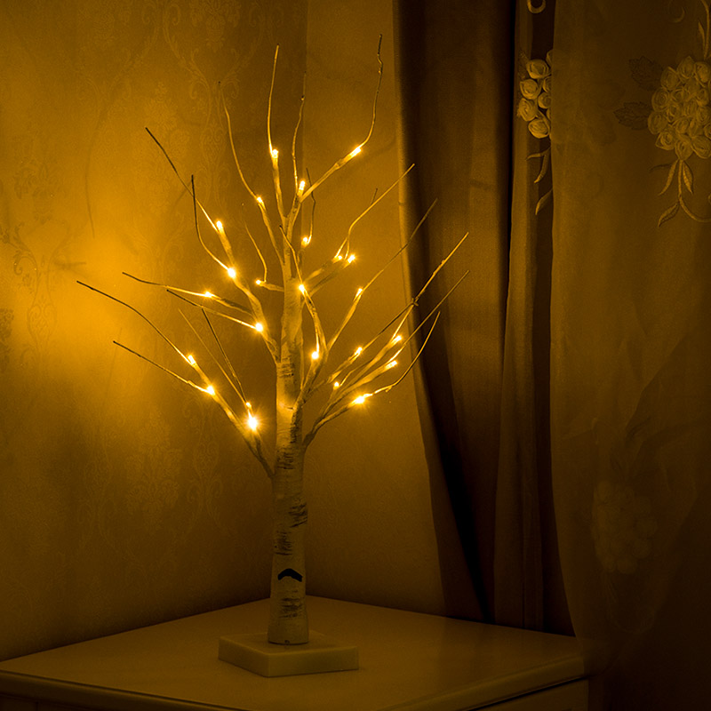 Battery Operated 45cm 60cm LED White Birch Tree night Light Table Light Christmas Wedding Bedroom Decorative Tree Branches Lamps