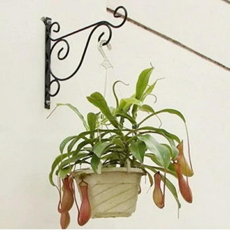 Fer forgé mural crochet balcon plante Pots de fleurs étagère décorative suspendus panier Support jardin Art artisanat