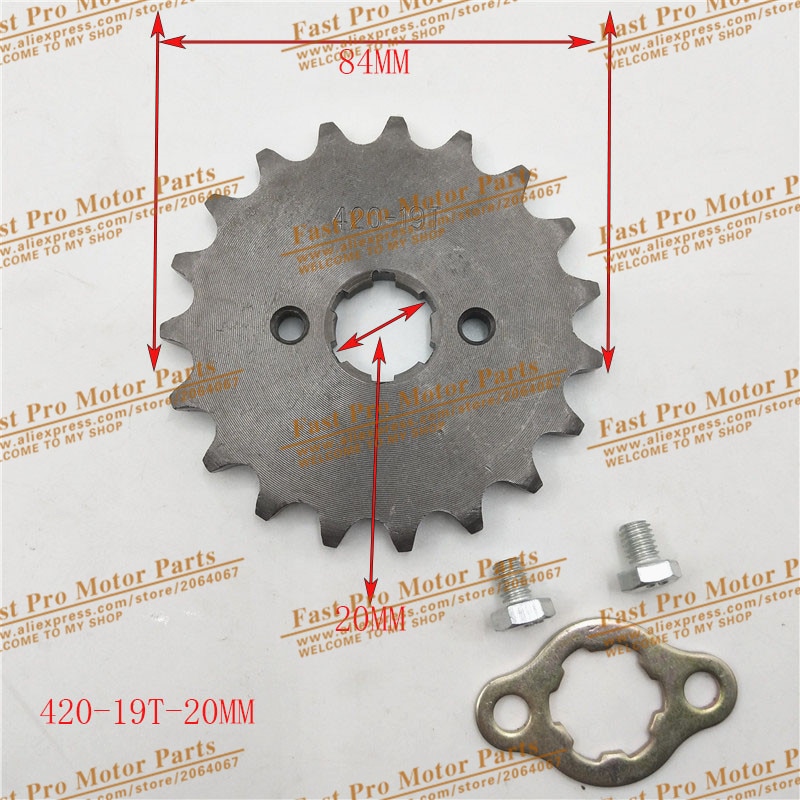 Front Engine 420# 17mm 20mm 10T 11T 12T 13T 14T 15T 16T 17T 18T 19T Teeth Chain Sprocket With Retainer Plate Locker: 420-19T-20MM
