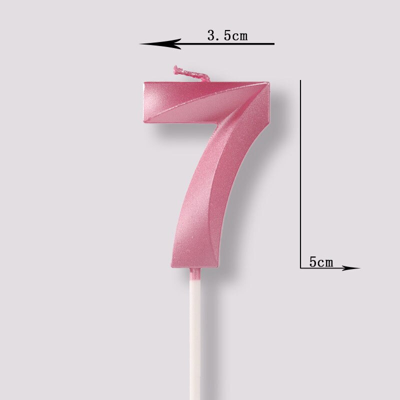 Rose pink Number Candles Party Cake Topper Candle Kids Baby Birthday Anniversary Party Decoration: number 7