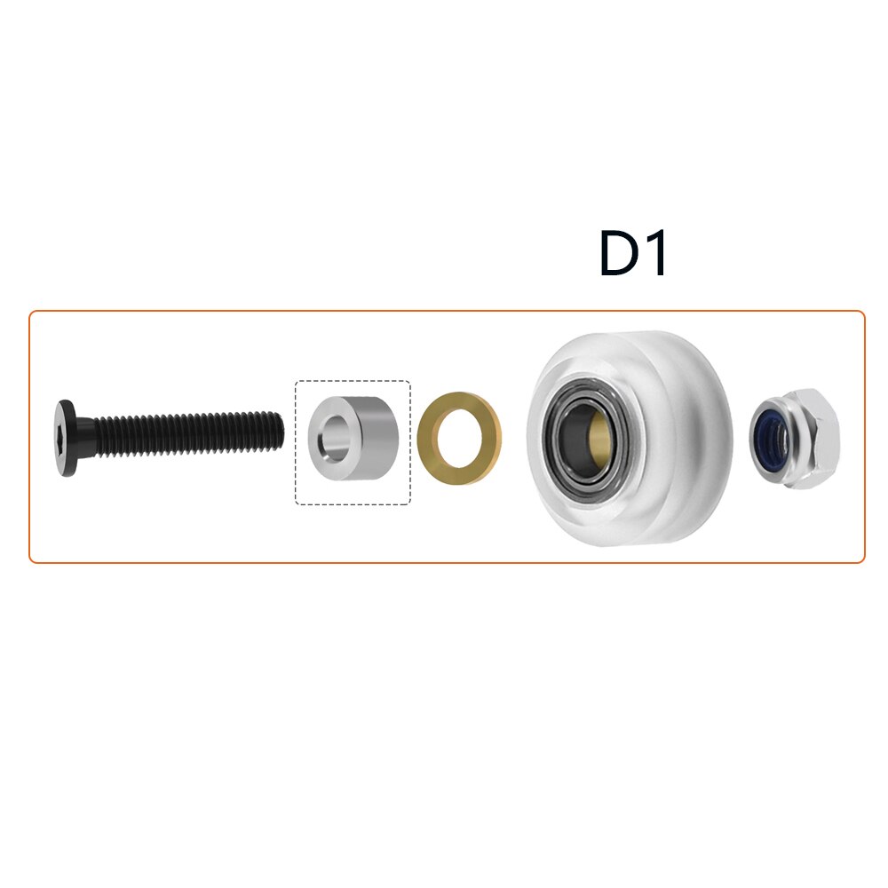 1Set Cnc Forte Solido Pom Kit Ruote per Openbuilds V-Slot Ferroviario, di Bue Cnc, ruota Solida Lineare Estrusione 3D Stampante Reprap Cnc: D1