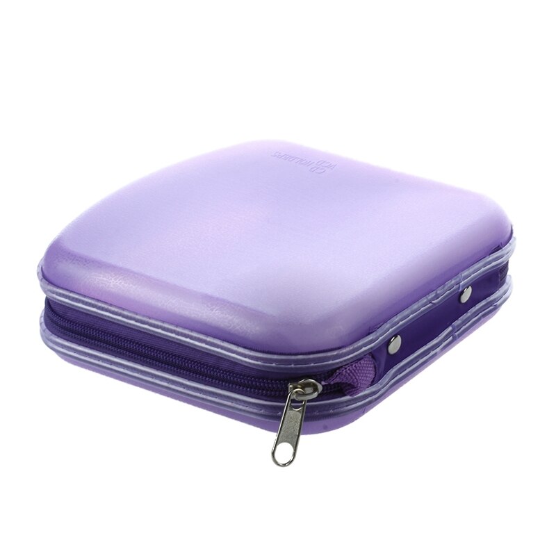 40 Disc CD DVD VCD DJ Storage Media Holder Sleeve Case Hard Box Wallet Carry Bag(green): purple