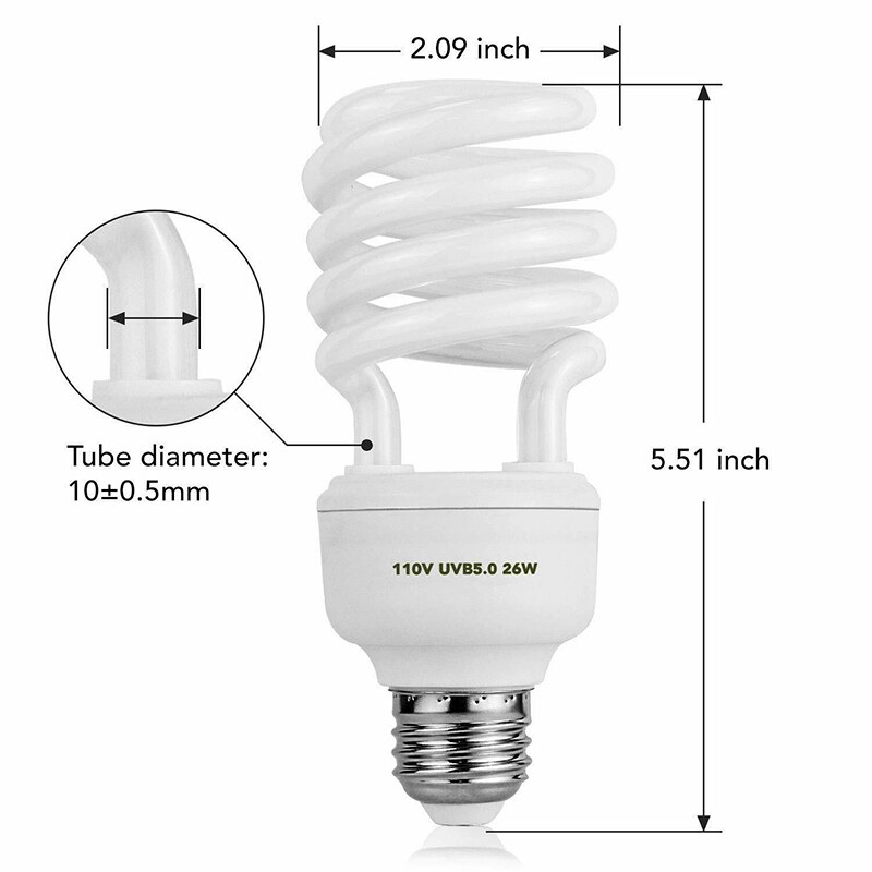 26W Reptile Lizard UVB Bulb 5.0/10.0 Ultraviolet Light Fluorescent Terrarium Lamp Bulbs Calcium Supply Energy-Saving Lights