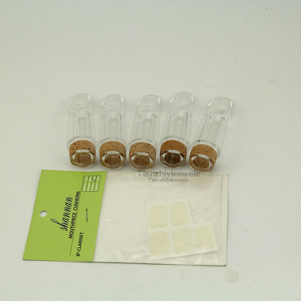 Crystal Clarinet, 5pcs Clarinet Mouthpiece Transparent High-grade +Dental Pad