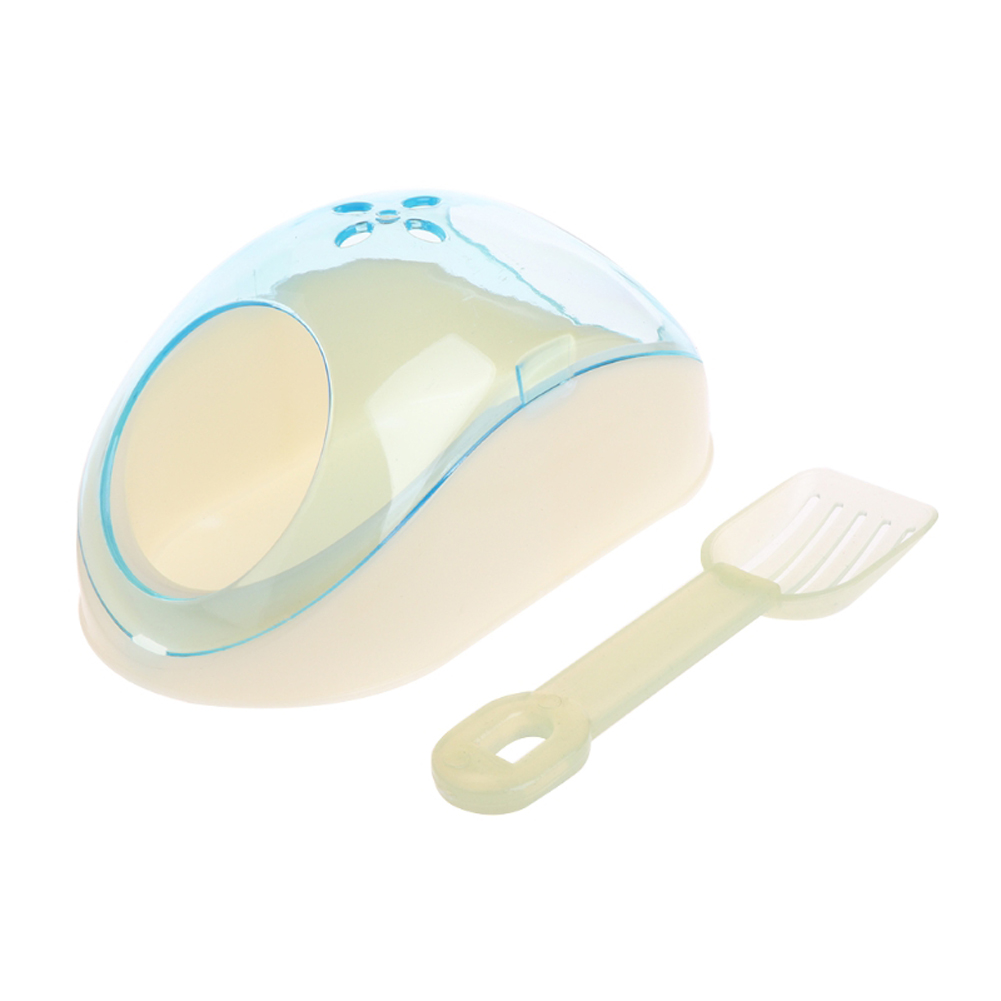 Litière en plastique pour animaux domestiques, Hamster, souris, bain de sable, Sauna, boîte de toilette avec pelle, toilettes pour animaux de compagnie: BU