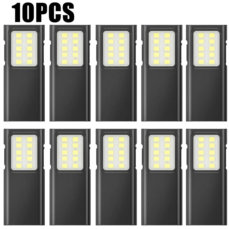 Multifunktionell ficklampa cob-strålkastare typ-c uppladdningsbar nattljus bakklämma utomhuscamping jaktbelysning: 9w