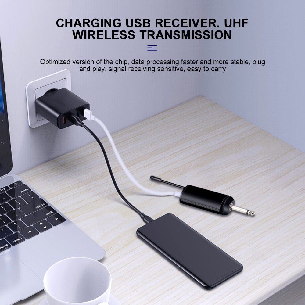 Low Power Handheld Microphone UHF Dynamic Mic System 1/4 Inch Plug Receiver For Computer Karaoke Conference DJ Church Wedding