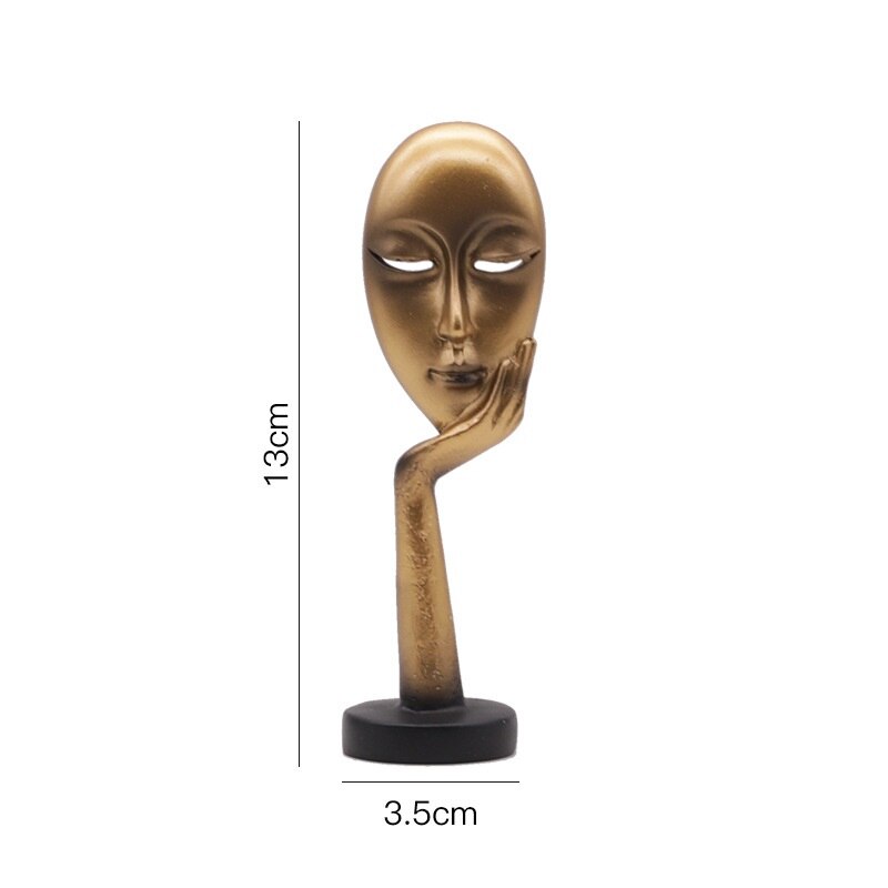 Tænker statue abstrakt figur skulptur små ornamenter harpiks statue hjemmehåndværk boligindretning moderne figurer til interiør: Guld stil 4