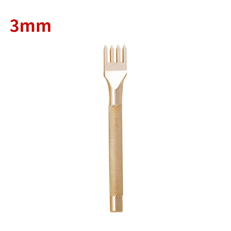 Poinçons pour trous de cuir d&#39;espacement de 3MM, bricolage, poinçon de couture perforé à la main, outils de couture, coupe de trou, outil de poinçonnage pour cuir 1/2/4/6/trou: 4tooth