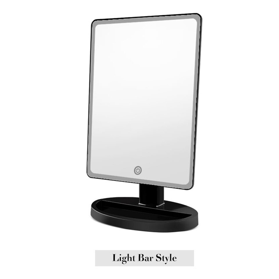 Makeup spejl leds kosmetik spejl med touch lysdæmper kontakt batteridrevet stander til bordplade badeværelse rejse 35 led lys: Default Title
