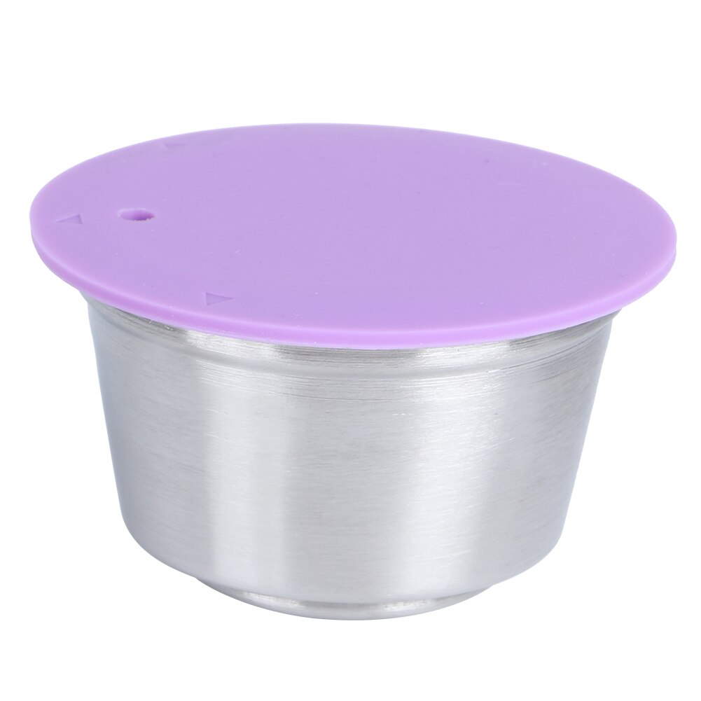 40ML Stainless Steel Coffee Capsule Reusable Nestle Capsule Refillable Filter Cup for Dolce Gusto Coffee Maker: Purple