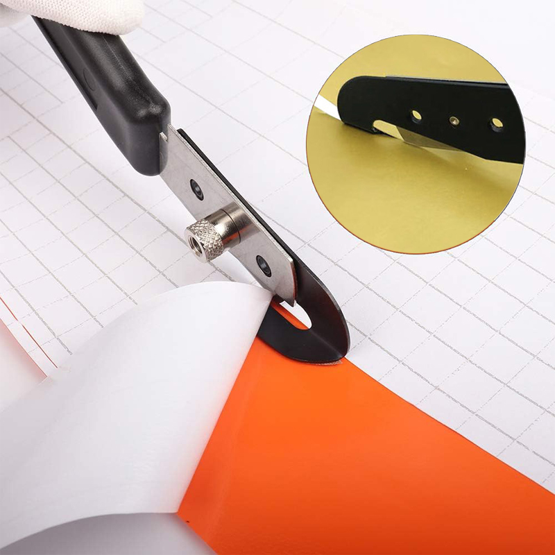 Cortador de revestimiento de cuchillo con respaldo de papel para envolver vinilo, pegatina de fibra de carbono para coche, herramienta cortadora de seguridad de vinilo con película para cuchillo