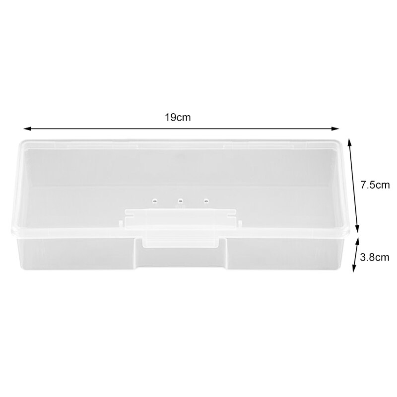 Caja de almacenamiento rectangular de plástico transparente para herramientas de uñas, broca, pinzas, pinceles, limas, almacenaje para utensilios de maquillaje, 1 Uds.