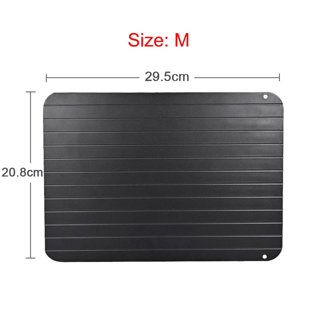 Fast Defrosting Tray Kitchen Meat Fish Food Quick Fast Thaw Defrost Board Trays Kitchen Dining Bar Defrosting Plate Gadget Tool: M 29.5x20.8x0.2cm
