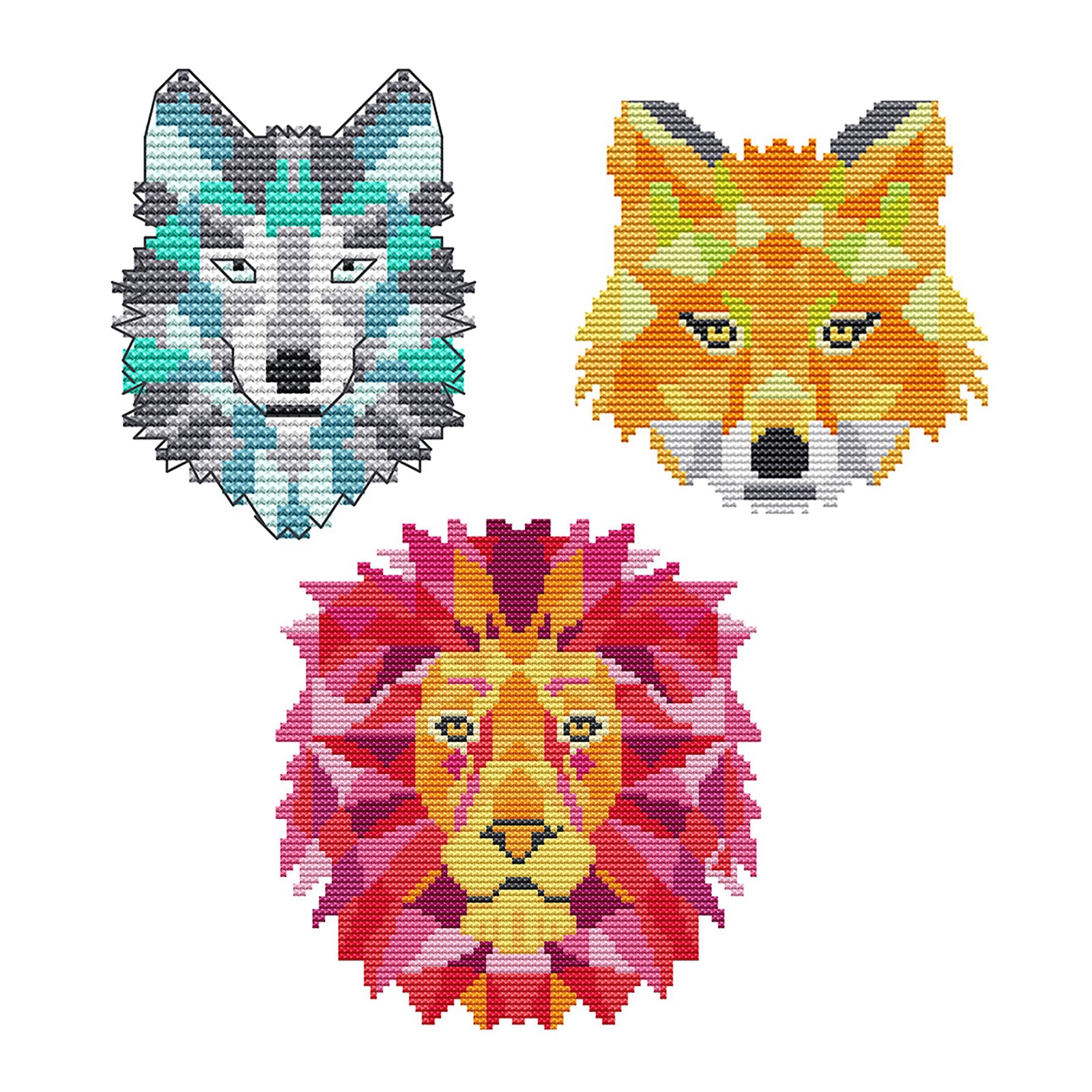 DIY Needlecrafts Stamped Cross Stitch Kits Pre-Printed Animal Patterns 14CT