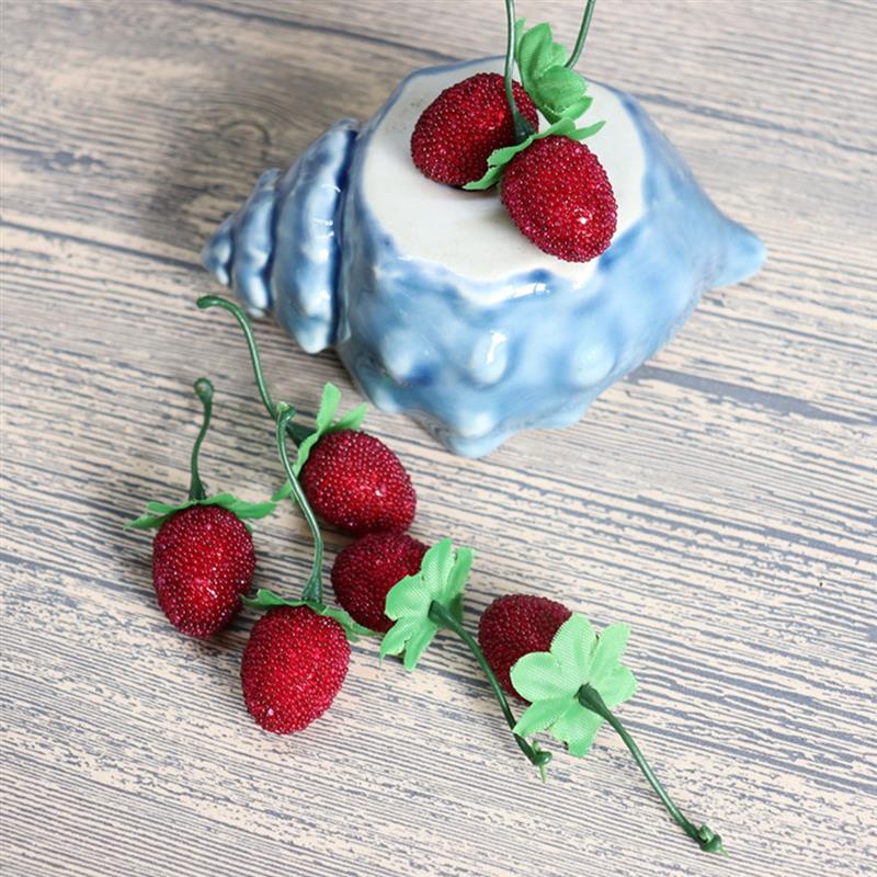 50 stk kunstige frugter livagtige realistiske jordbær frugt dekorer skum frugter ornament håndværk fotografering rekvisitter vindue indretning