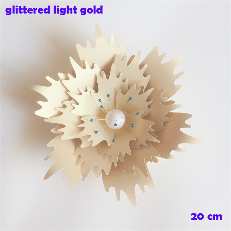 20CM Thick Cardstock Rose DIY Paper Flowers For Wedding & Event Backdrops Decorations Baby Nursery Wall Decor Video Tutorials: Glitter Light Gold