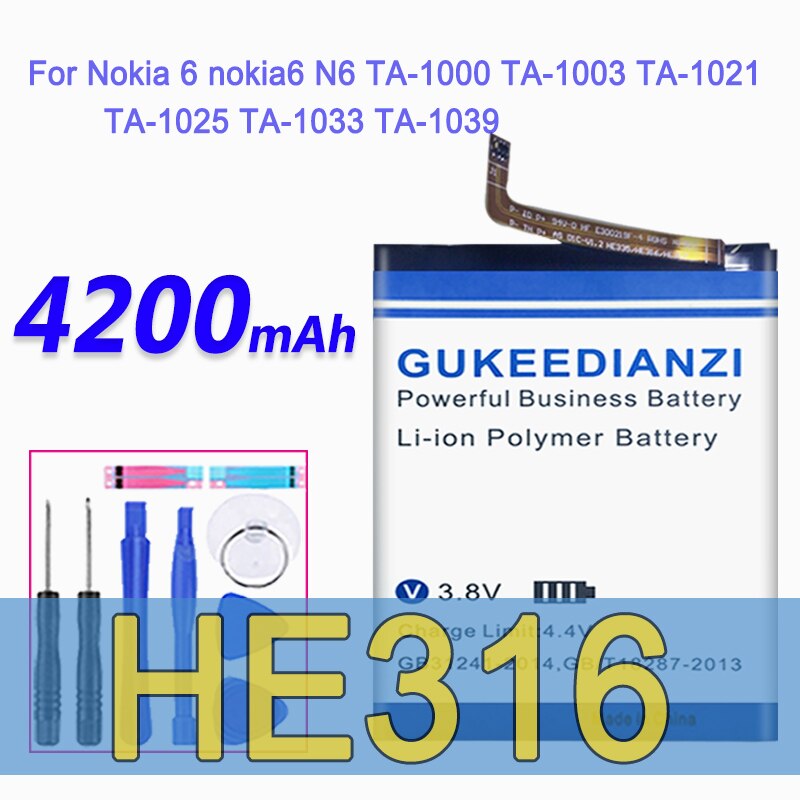 er316 Batterie Für Nokia 6 N6 TA-1000 TA-1003 TA-1021 Für Nokia 7 8 7 Plus 7.1/8 Sirocco er317 er335 er345 er347 er346 er333: HE316