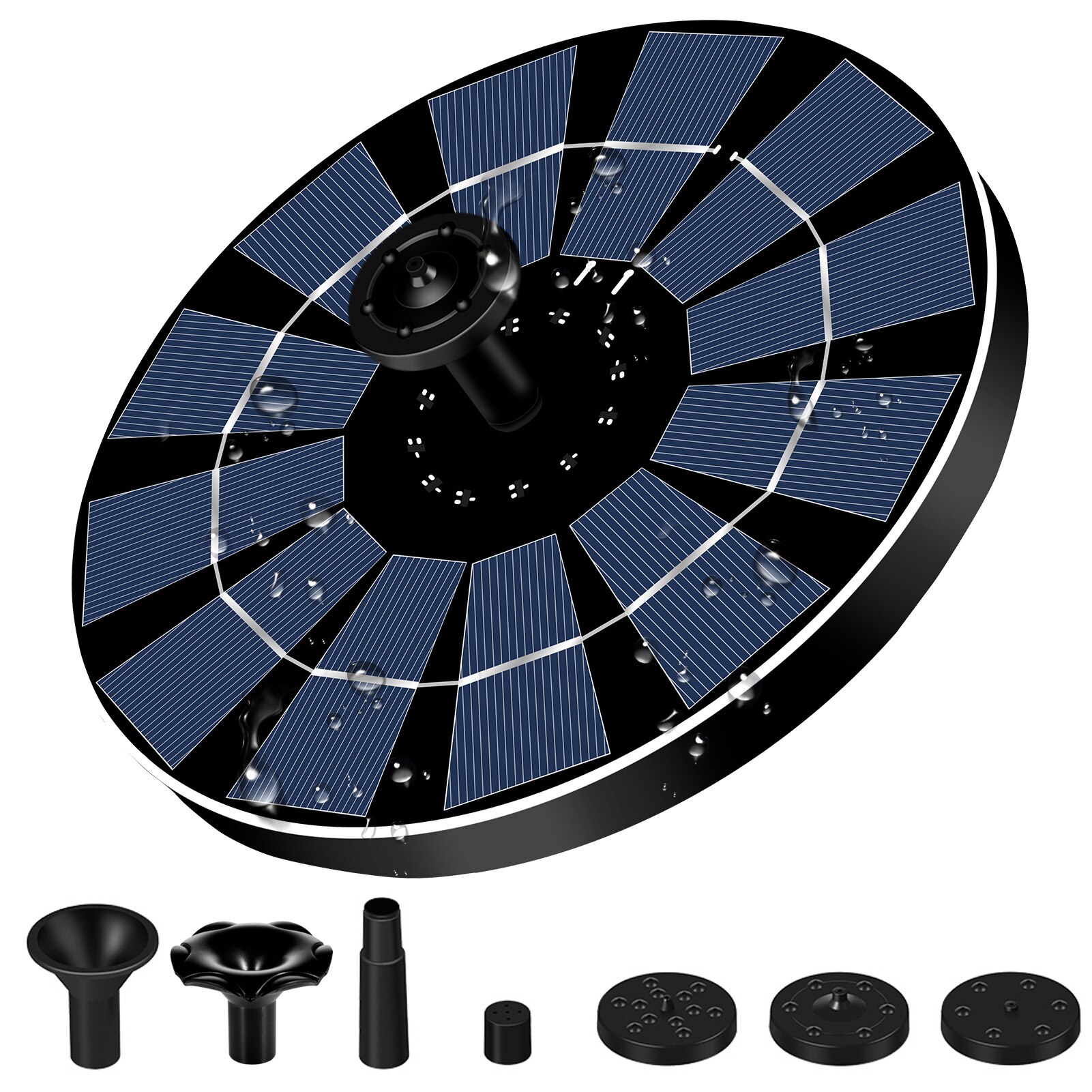 3.7V-10V /1.2W-3.5W Solar Fountain Floating Fountain Swimming Pool Water Pump Solar Panel LED Colorful Lights Shower Fountain: as shows 6V 2.5W