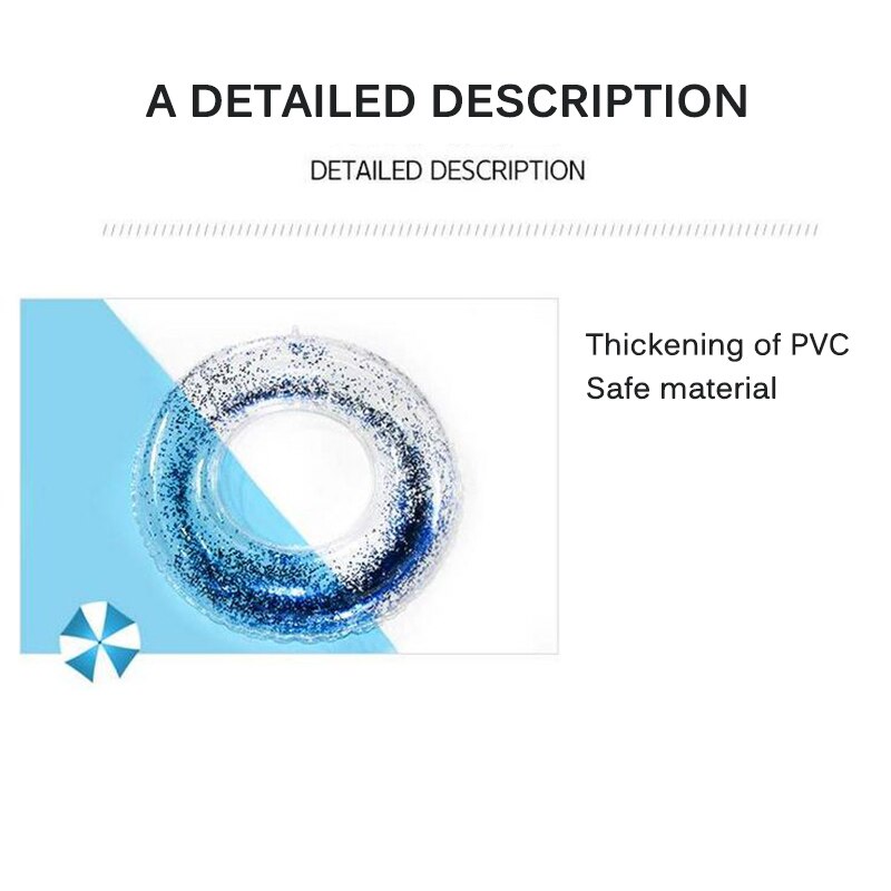 Inflatable Adult Children Swimming Ring Inflatable Pool Float Circle For Adult Children Swim Sequins Swimming Ring Floating Pool