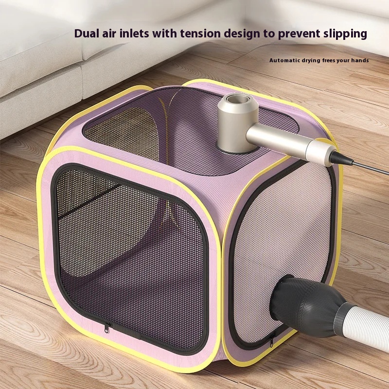 Portable Pet Drying Box for Cats And Dogs Quick Dry Bath Blower Hair Dryer Bag with No Hair Fly Feature for Household Use