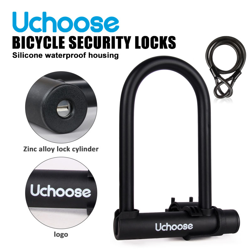 Candado antirrobo para bicicleta y moto en forma de U, accesorios prácticos para montar, candado de seguridad reforzado con llave, candado antirrobo