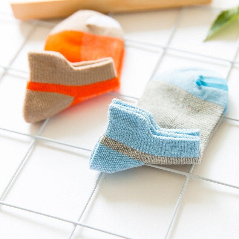 Crianças com meia infantil primavera verão verão meninos e meninas meias de malha de algodão casual 5 tamanhos