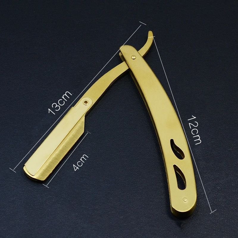 Barberos, maquinilla de afeitar Manual, juego de cepillos para Barba, depilación de borde recto para hombres, maquinilla de afeitar para salón, corte de pelo, barba, herramientas de afeitado de cejas con 10 hojas