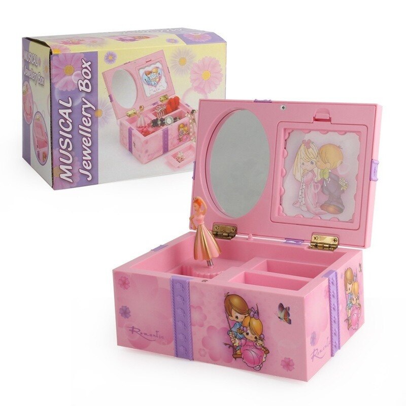 Roze Dansen Meisje Muziekdoos Ornamenten Home Decor Sieraden Organizer Muziekdoos