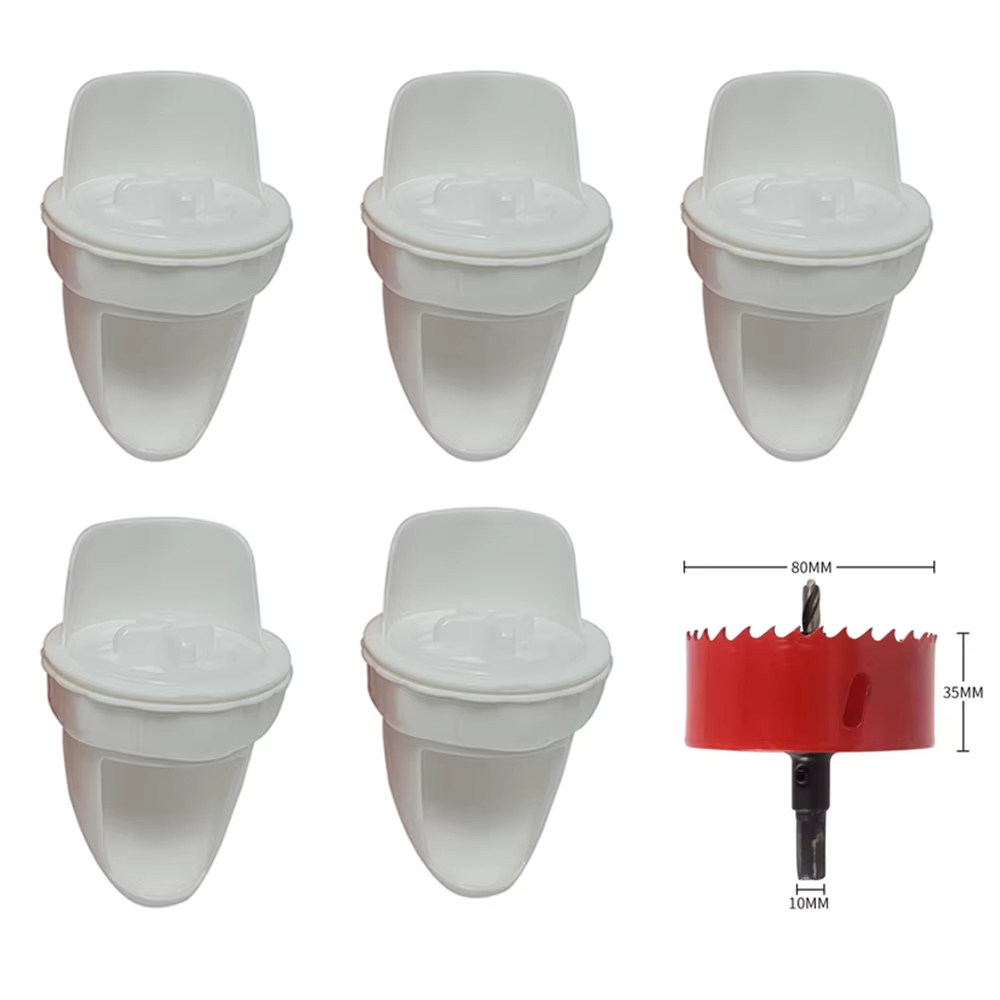 Chicken Feeder Poultry Feeding Supplies DIY Rain Proof Poultry Feeder Port Gravity Feed Kit For Buckets Barrels Bins Troughs: GRAY