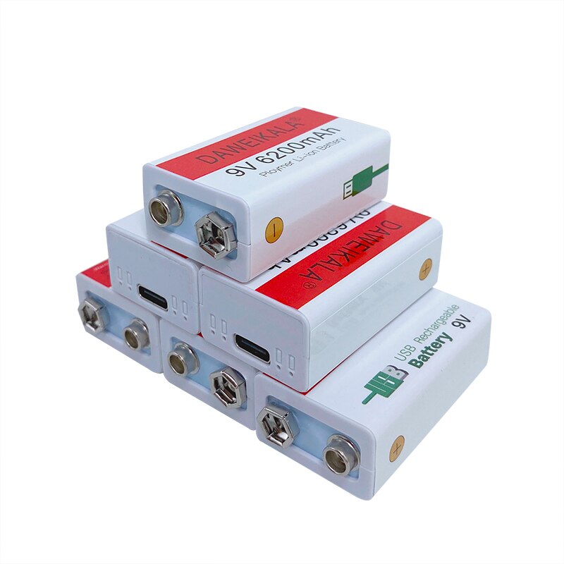 Original 9V USB rechargeable Li-Ion battery 9V 6.2Ah is suitable for camera and other series of electronic products+USB line