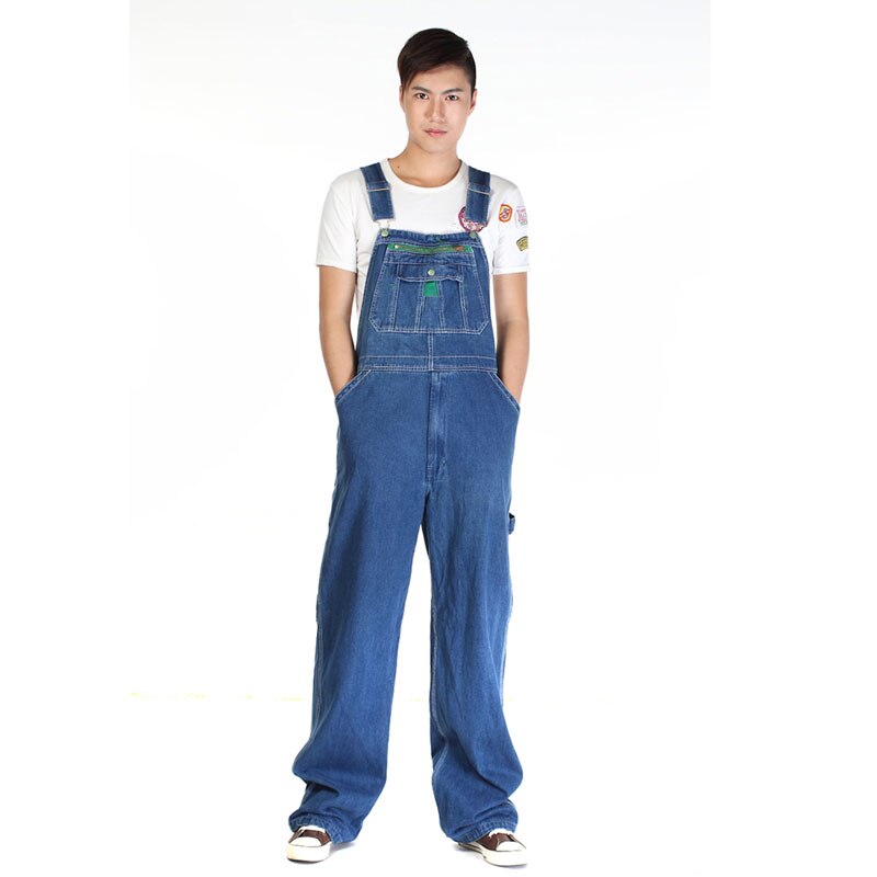 Jeans voor heren heren denim overalls heren overalls jumpsuit grote maat band rechte broek blauwe jeans meer maten 48 50