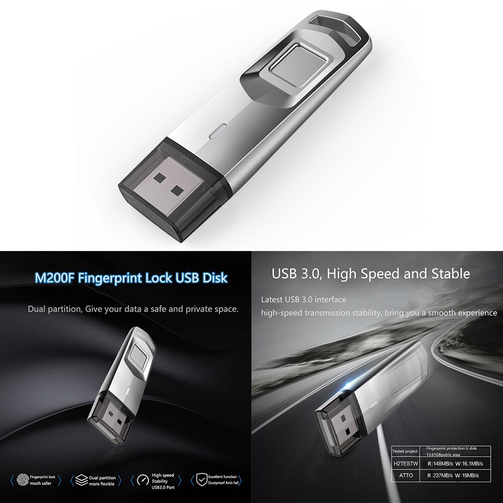 64GB 32GB Fingerprint Lock U Disk USB Flash Drive Pen-Drive Encrypted U Disk USB 3.0 Stick Confidentiality For Laptop Desktop