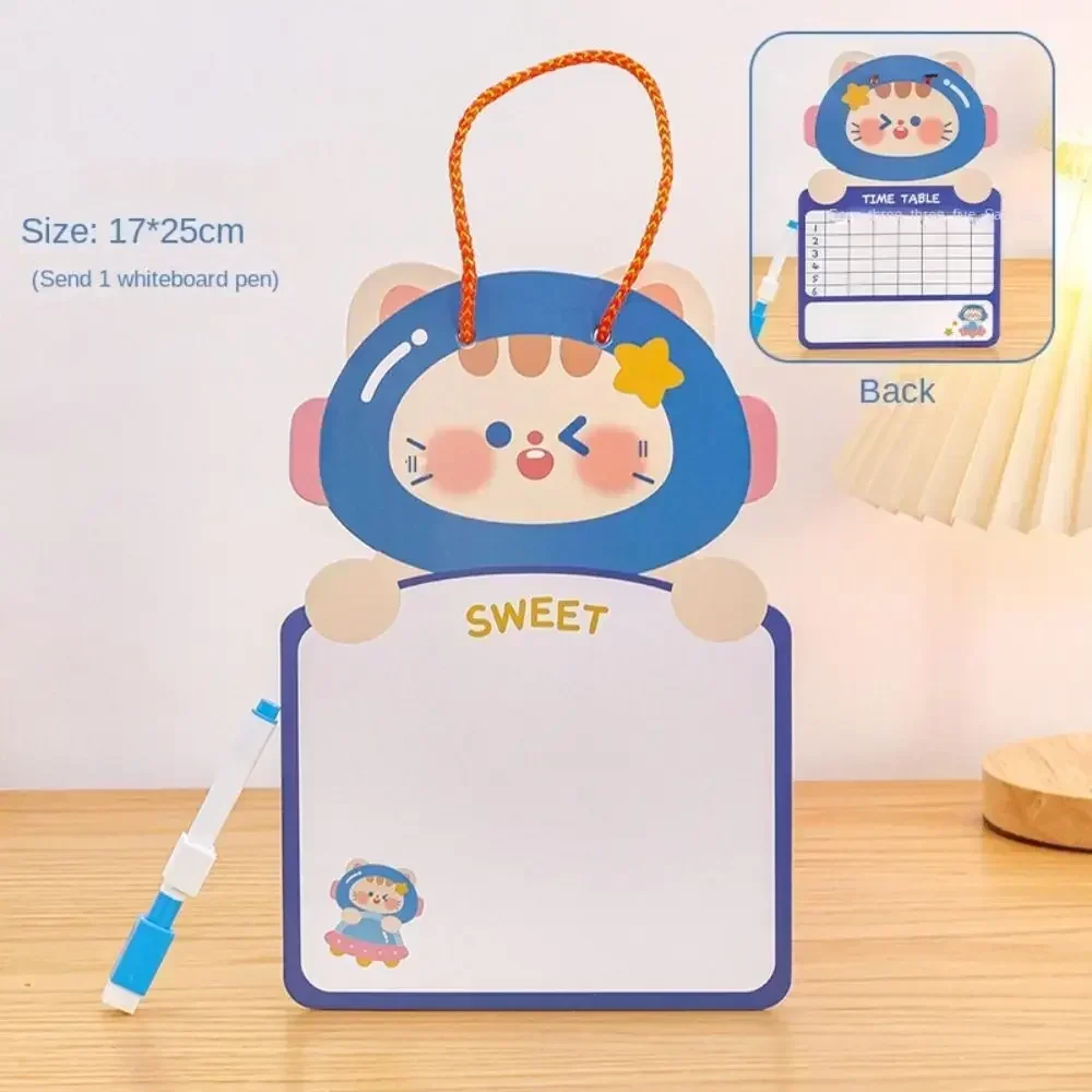 Planche à dessin effaçable double face avec stylo pour enfants, carton de dessin animé, essuie-glace sec, tableau blanc animal: Option 3