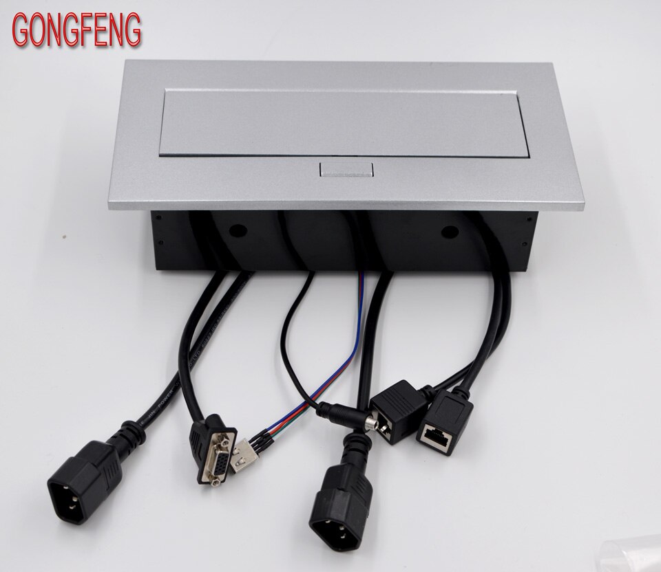 Special Multimedia Desktop Universal Power Jack HI Free Connection box office conference Table Socket Silvery