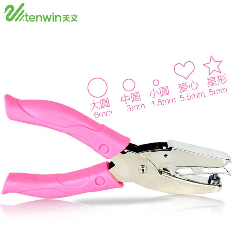 DIY Cute Circle Star Heart Hole Punch Scrapbook Paper Puncher Kawaii Single Hole Punches Craft Shape Cutter Perforator
