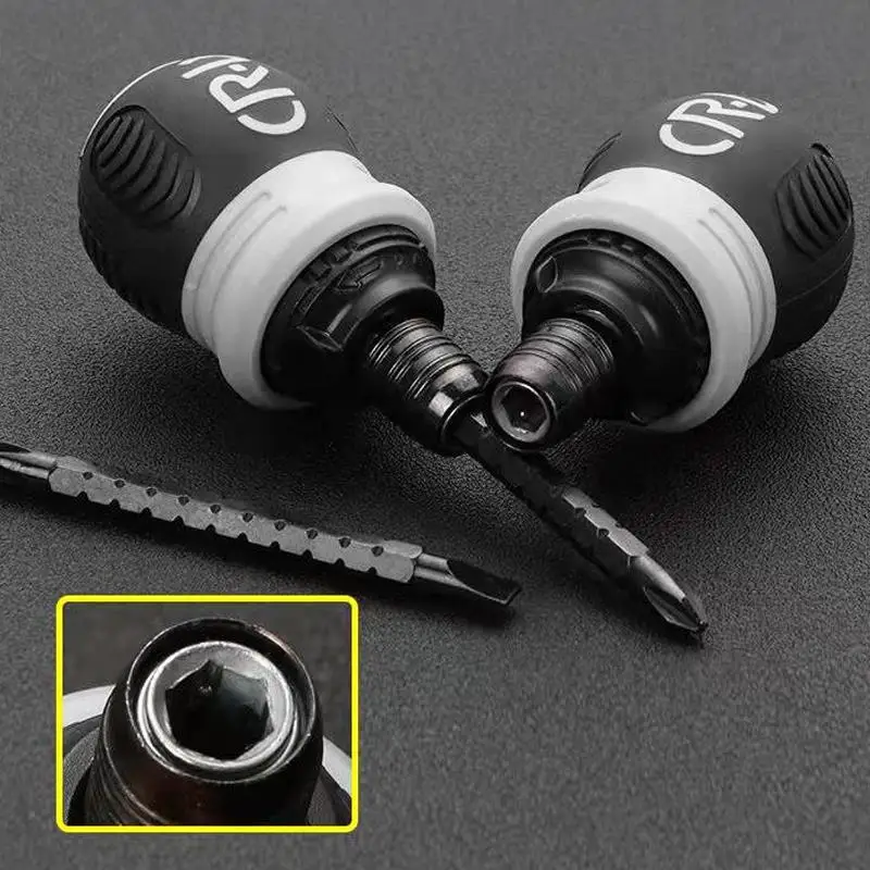 Mini-ratelschroevendraaier Magnetische kruiskopschroevendraaier met gleuf Arbeidsbesparende constructie Handgereedschap Omkeerschroevendraaier Industriële driver