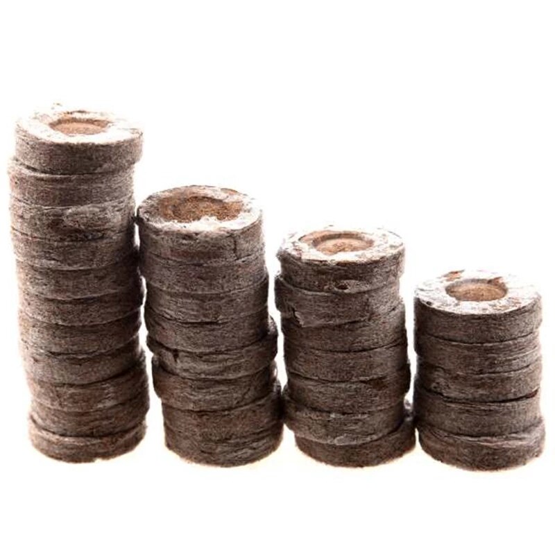 Peat Pellets Plant Starting Soil Block Jiffy Seedling Plugs Environmental Garden Nursery: Default Title