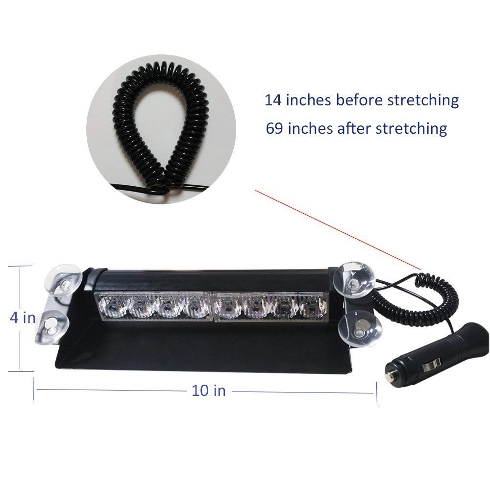 12v 8 led rød blå gul hvid bil strobe advarselslys brandmænd politi led blinkende nødsignal lys sikkerhed tågelygte