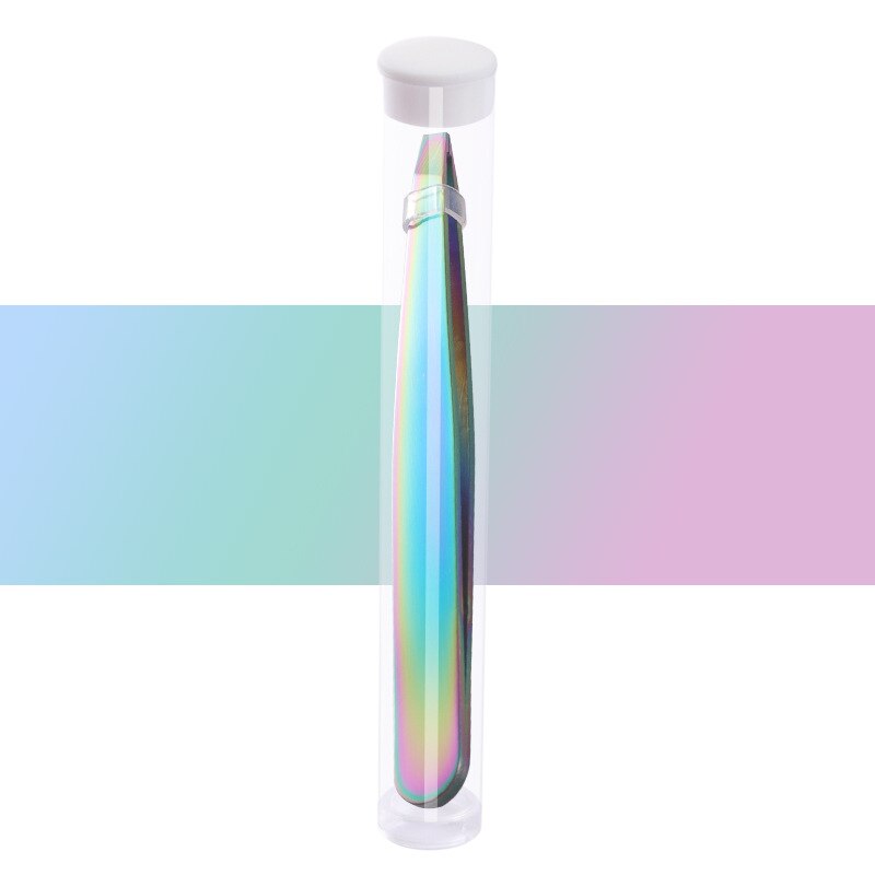 1PC Eyebrow Tweezers Eyelash Extension Sticker Volume Tweezers Bulk Accessories Stainless Steel Lash Tweezer Makeup Tools: With tube1