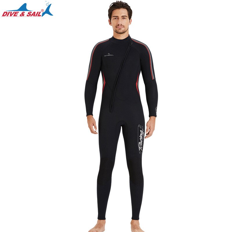 Uomo 3MM Neoprene Full-Body Scuba mute da sub calde cerniera anteriore surf Snorkeling pesca subacquea mute bagnate nuoto: 2 / XL