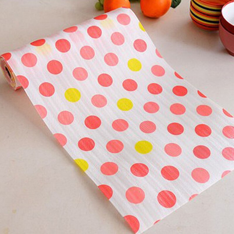 1 rolo colorido cozinha gaveta esteira 30x300 cm à prova dwaterproof água gavetas armário prateleira forros à prova de umidade esteira de mesa: Pink Dot